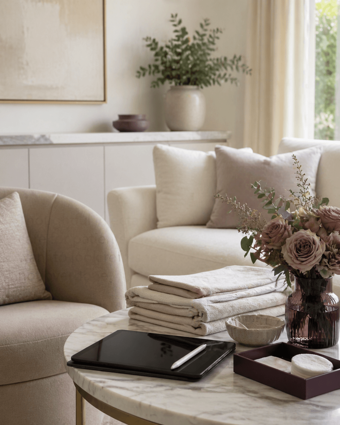 A refined private medical aesthetics event setup