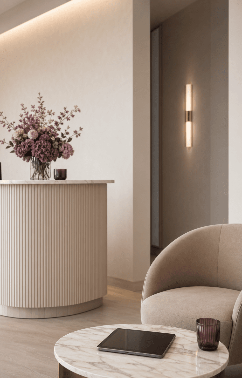 A refined medical aesthetics consultation corner